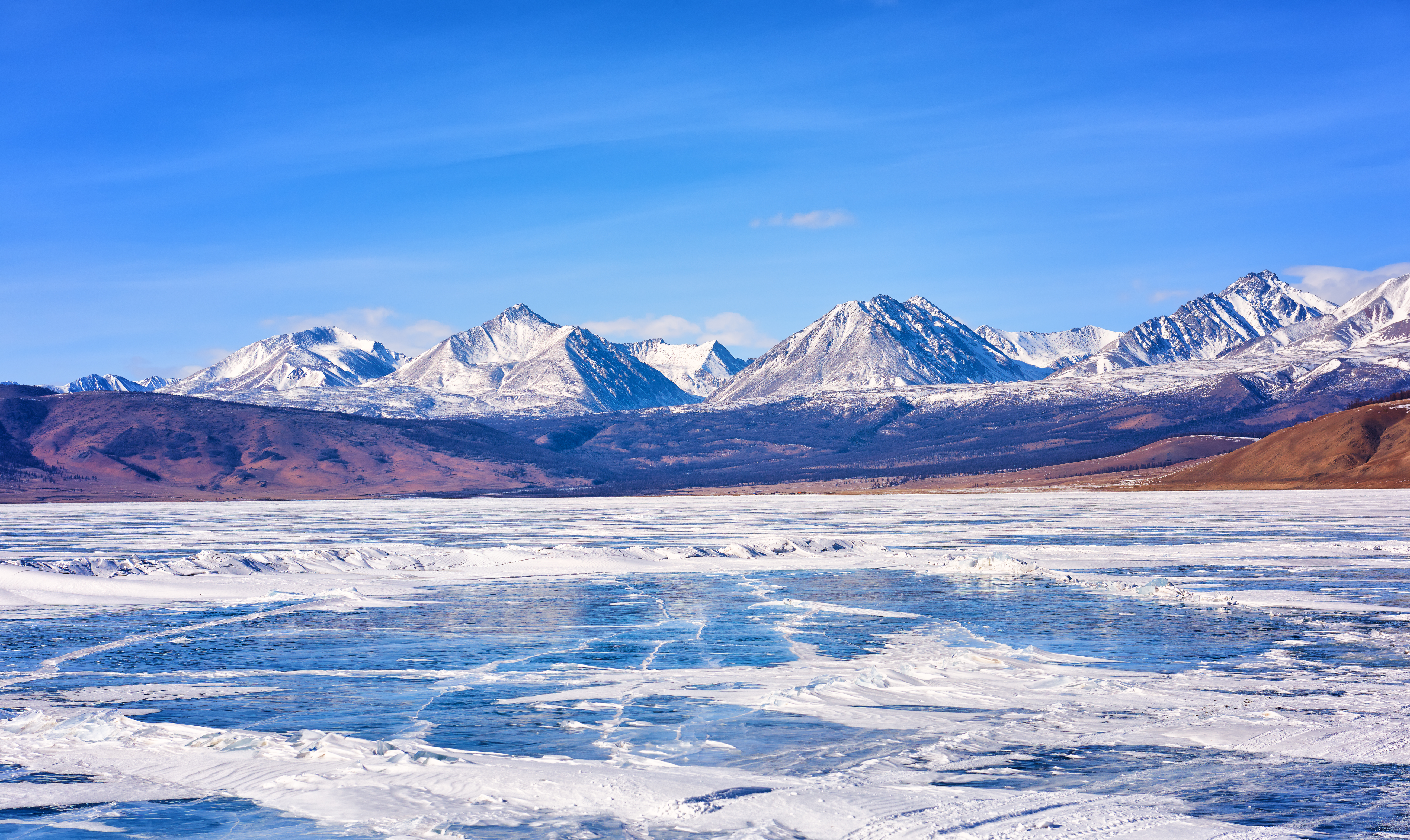 Sayan Mountains from Hovsgol Lake . Mongolia